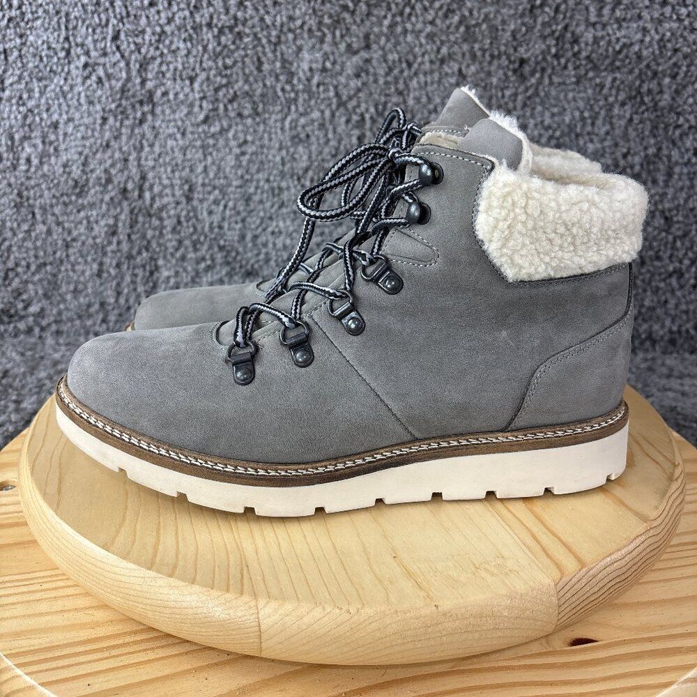 Alpine Design Chukka Boot Holly Women Size 9 Gray Nubuck Leather Faux Fur Lining